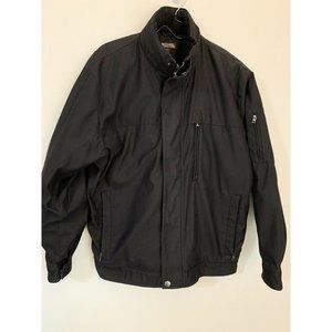 Michael Michael Kors Black Zip Front Winter Coat Wool Lined Water Resist…